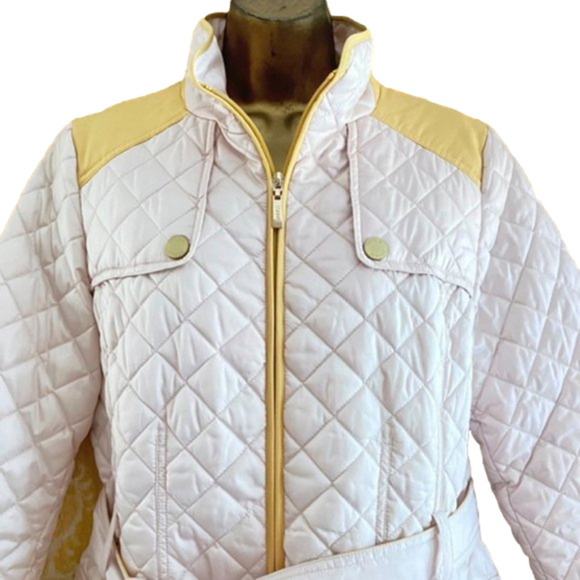 Y2K Esprit Quilted Jacket M Color Block Puffer Packable Ski Resort Cruise - Picture 4 of 12